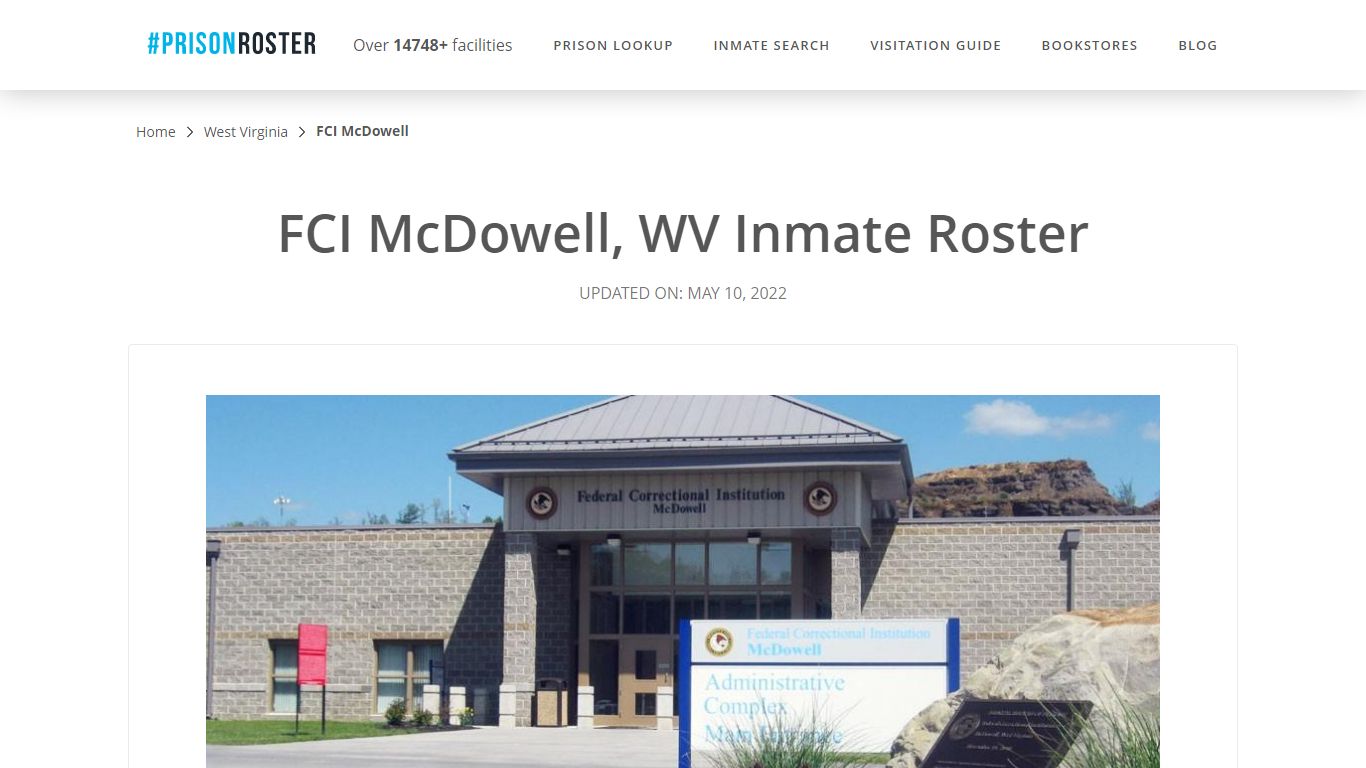 FCI McDowell, WV Inmate Roster - Nationwide Inmate Search